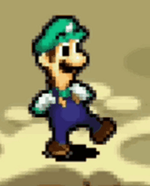 Pixelated Dancing Luigi Swaying Feet GIF
