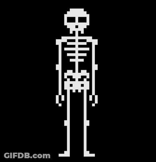 Pixelated Dancing Skeleton Meme GIF