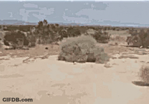 Pixelated Desert Landscape With Mountains GIF