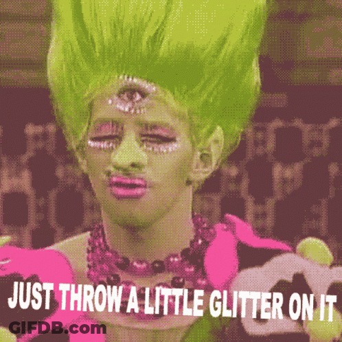 Pixelated Drag Queen With Glitter GIF