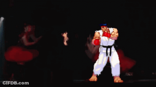 Pixelated Fighter With Black Belt GIF
