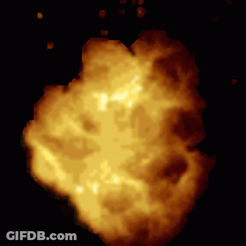 Pixelated Fireball With P GIF