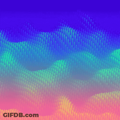 Pixelated Gradient Color Waves GIF
