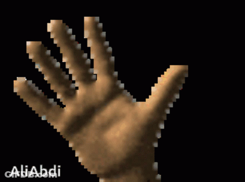Pixelated Hand With Aliabdi GIF