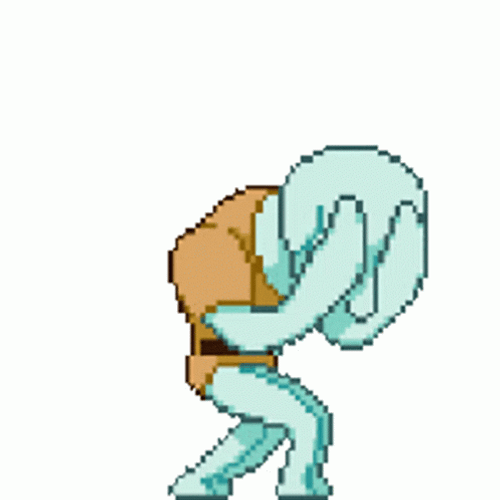 Pixelated Handsome Squidward Dancing GIF