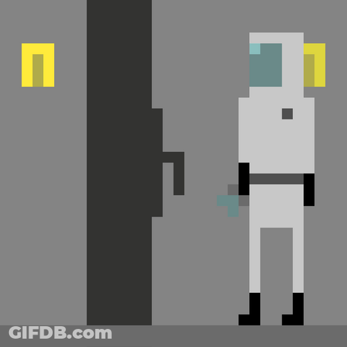 Pixelated Hazmat Suit Animation GIF