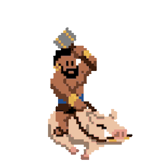 Pixelated Hog Rider Running GIF