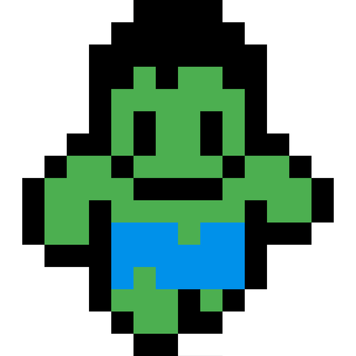 Pixelated Hulk Walking GIF