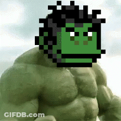 Pixelated Hulk With Green Face GIF