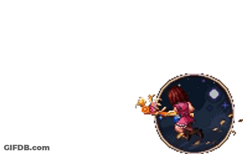 Pixelated Kingdom Hearts Kairi Attacking GIF