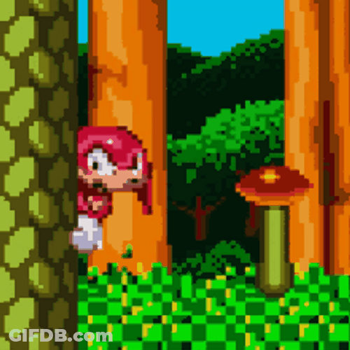 Pixelated Knuckles Peeking Animation GIF