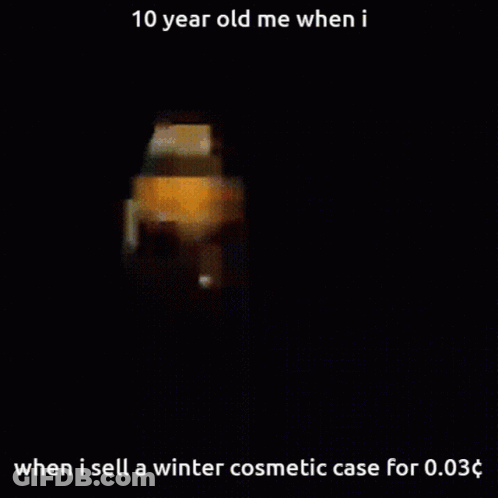 Pixelated Man 10 Year Old Me Sell Winter Cosmetic Case GIF