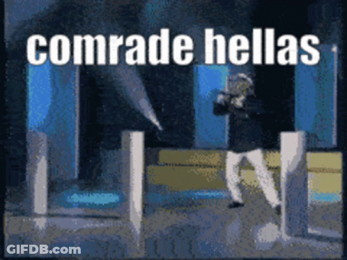 Pixelated Man Holding Gun Comrade Hellas GIF