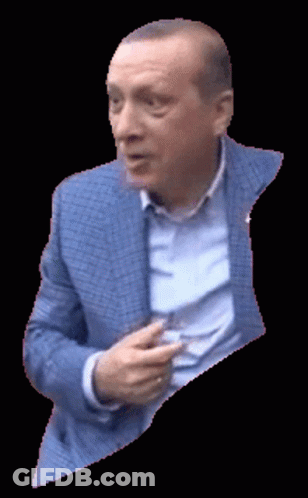 Pixelated Man In Blue Suit And Blue Shirt GIF