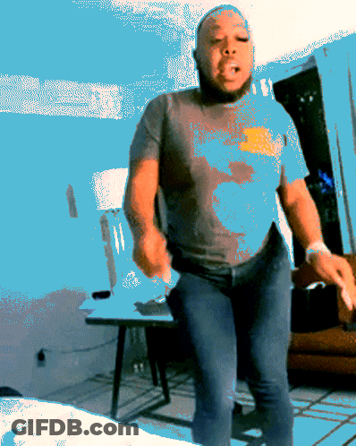Pixelated Man In Grey Shirt GIF
