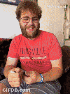 Pixelated Man In Louisville Cardinals T-Shirt GIF