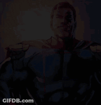 Pixelated Man In Superhero Suit GIF