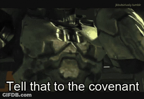 Pixelated Man Saying Tell That To The Covenant GIF