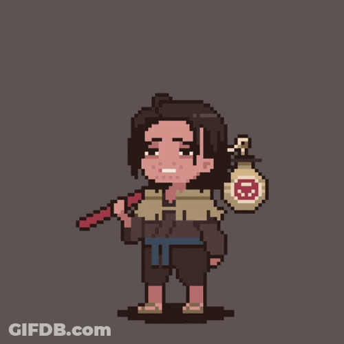 Pixelated Man Throwing Up GIF