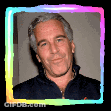Pixelated Man With Gray Hair And Blue Jacket GIF