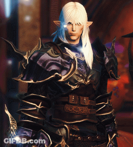 Pixelated Man With Long White Hair GIF