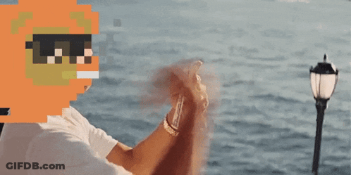 Pixelated Man With Sunglasses And Cigarette GIF
