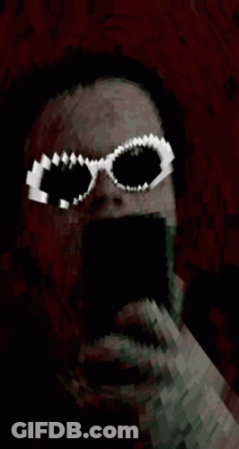 Pixelated Man With Sunglasses And Mask GIF