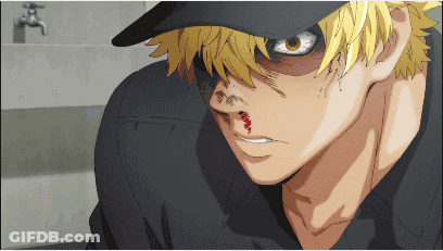 Pixelated Man With Yellow Hair GIF
