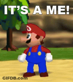 Pixelated Mario Saying It's A Me GIF