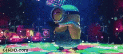 Pixelated Minion Dancing On Disco Floor GIF