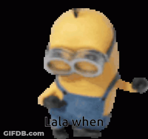 Pixelated Minion Saying Lala GIF