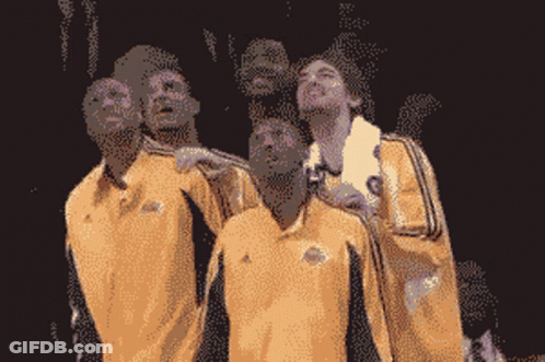 Pixelated People In Yellow Jerseys GIF