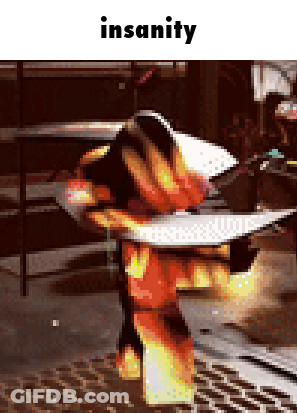 Pixelated Person Holding Sword Insanity GIF