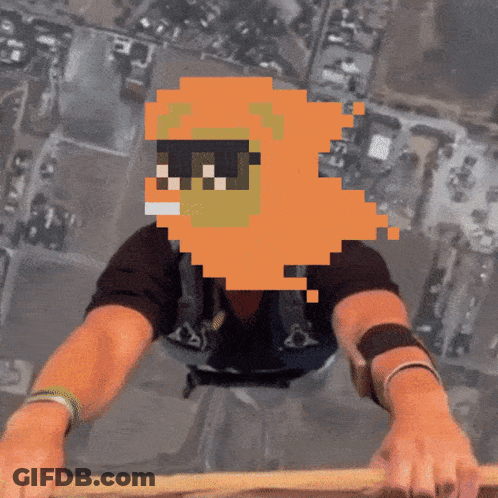 Pixelated Person Wearing Sunglasses And Mask GIF