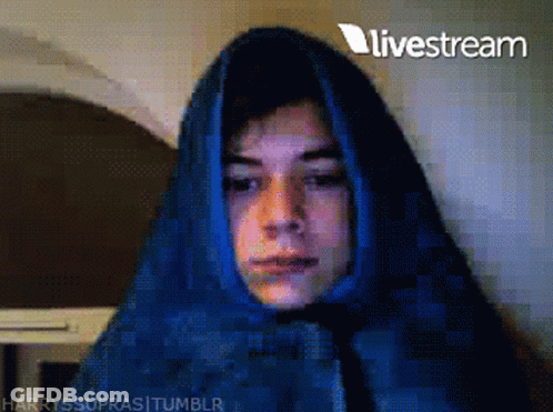 Pixelated Person With Livestream Logo GIF