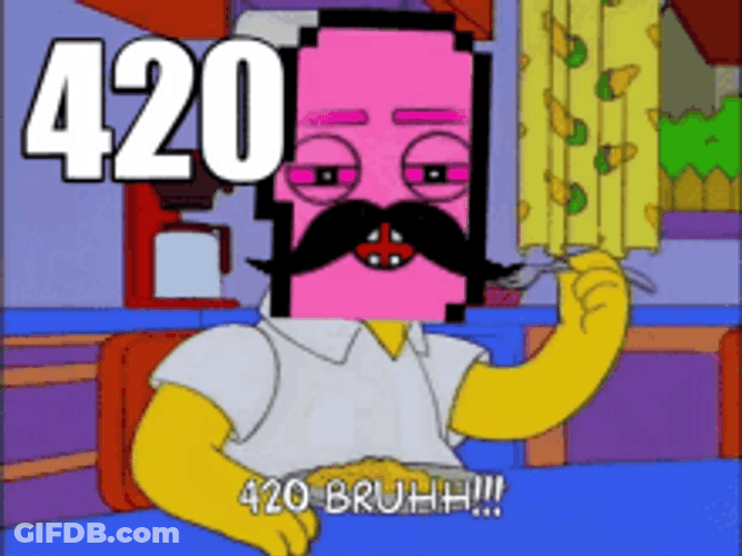 Pixelated Pink Face Homer Simpson 420 Bruh GIF