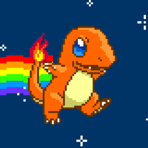 Pixelated Pokémon Charmander Running GIF