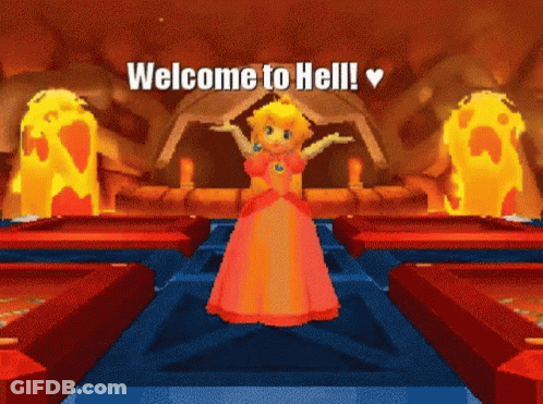 Pixelated Princess Peach Welcome To Hell GIF