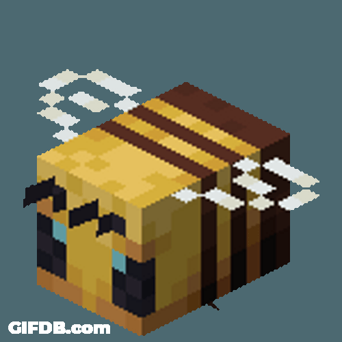 Pixelated Rectangle Bee GIF
