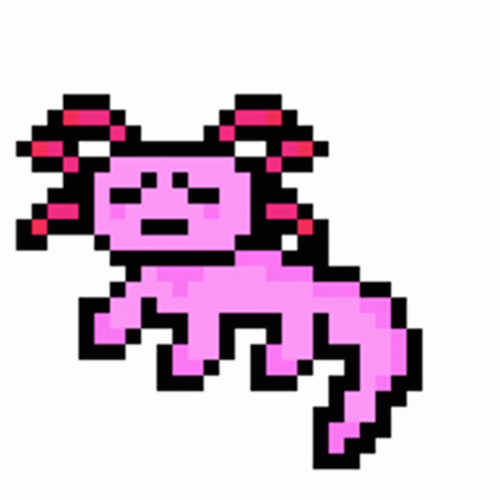 Pixelated Sad Face Axolotl GIF