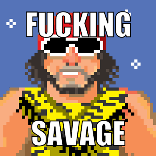 Pixelated Savage Macho Man GIF