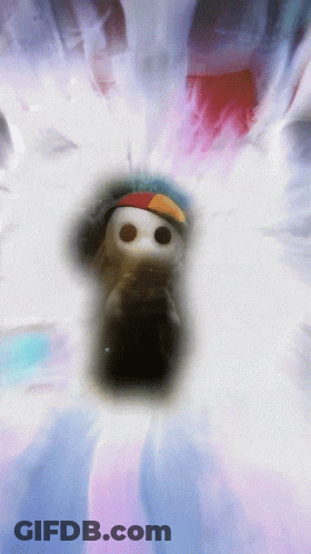 Pixelated Skull With Rainbow Hat GIF