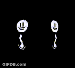 Pixelated Smiley Face With Letter S Behind It GIF