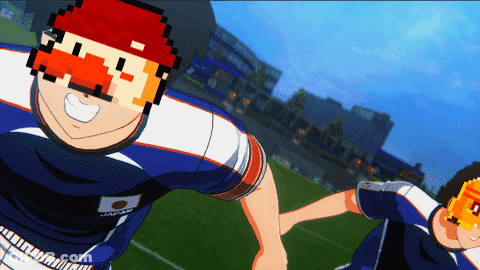 Pixelated Soccer Player With Japan Jersey GIF