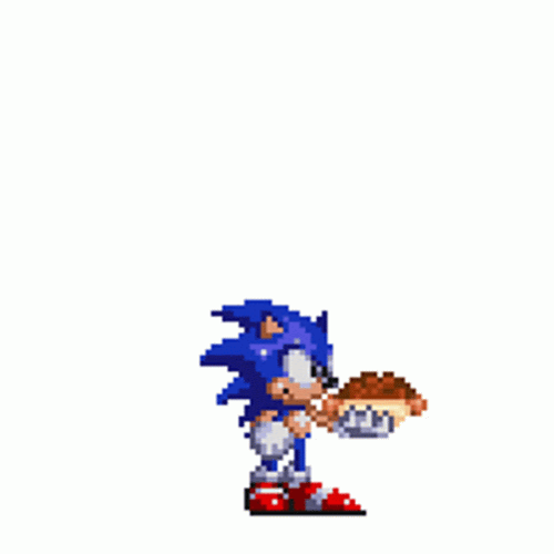 Pixelated Sonic Eating GIF
