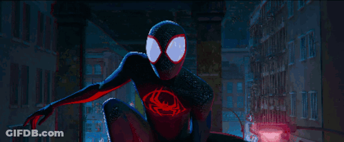Pixelated Spiderman In A City GIF