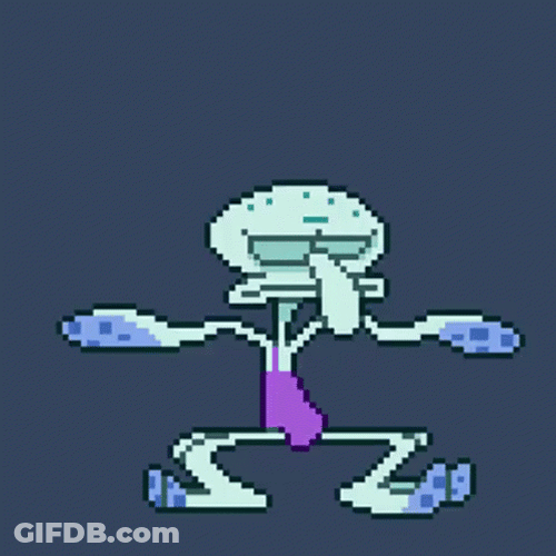 Pixelated Squidward Dancing GIF