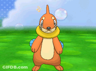 Pixelated Squirrel Standing In Field With Bubbles GIF