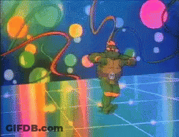 Pixelated Teenage Mutant Ninja Turtle Rainbow GIF