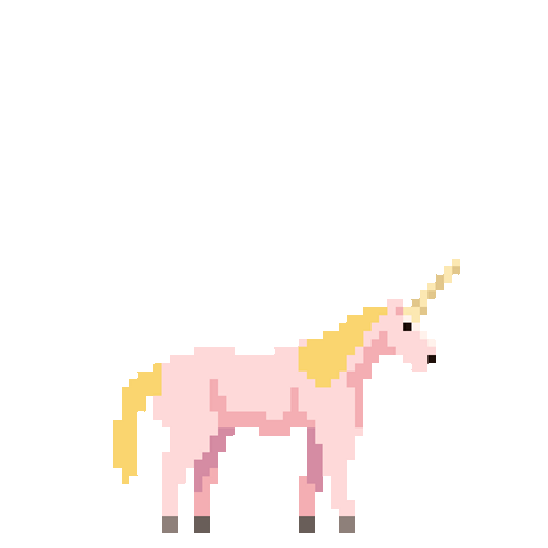 Pixelated Unicorn Pooping GIF